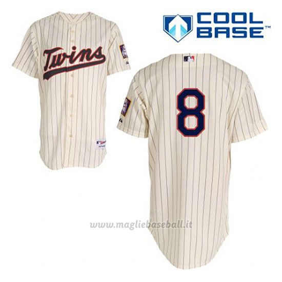 Maglia Baseball Uomo Minnesota Twins Kurt Suzuki 8 Crema Alterner Cool Base